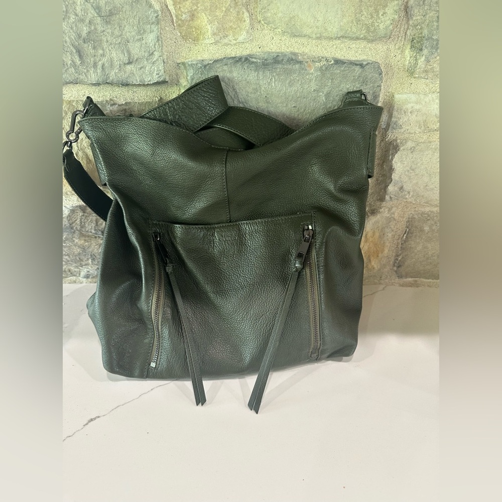 Vince Camaro Leather Mekhi Tote handbag Army Green purse - Picture 2 of 16